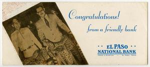 Primary view of object titled '[Card from the El Paso National Bank]'.
