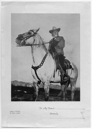 [Photograph of Sam Myres Riding a Horse #2]