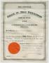 Thumbnail image of item number 1 in: '[Certificate from The Council of the Order of High Priesthood of the State of Texas to Sam Myres]'.
