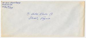Primary view of object titled '[Envelope Addressed to United Elastic Company]'.