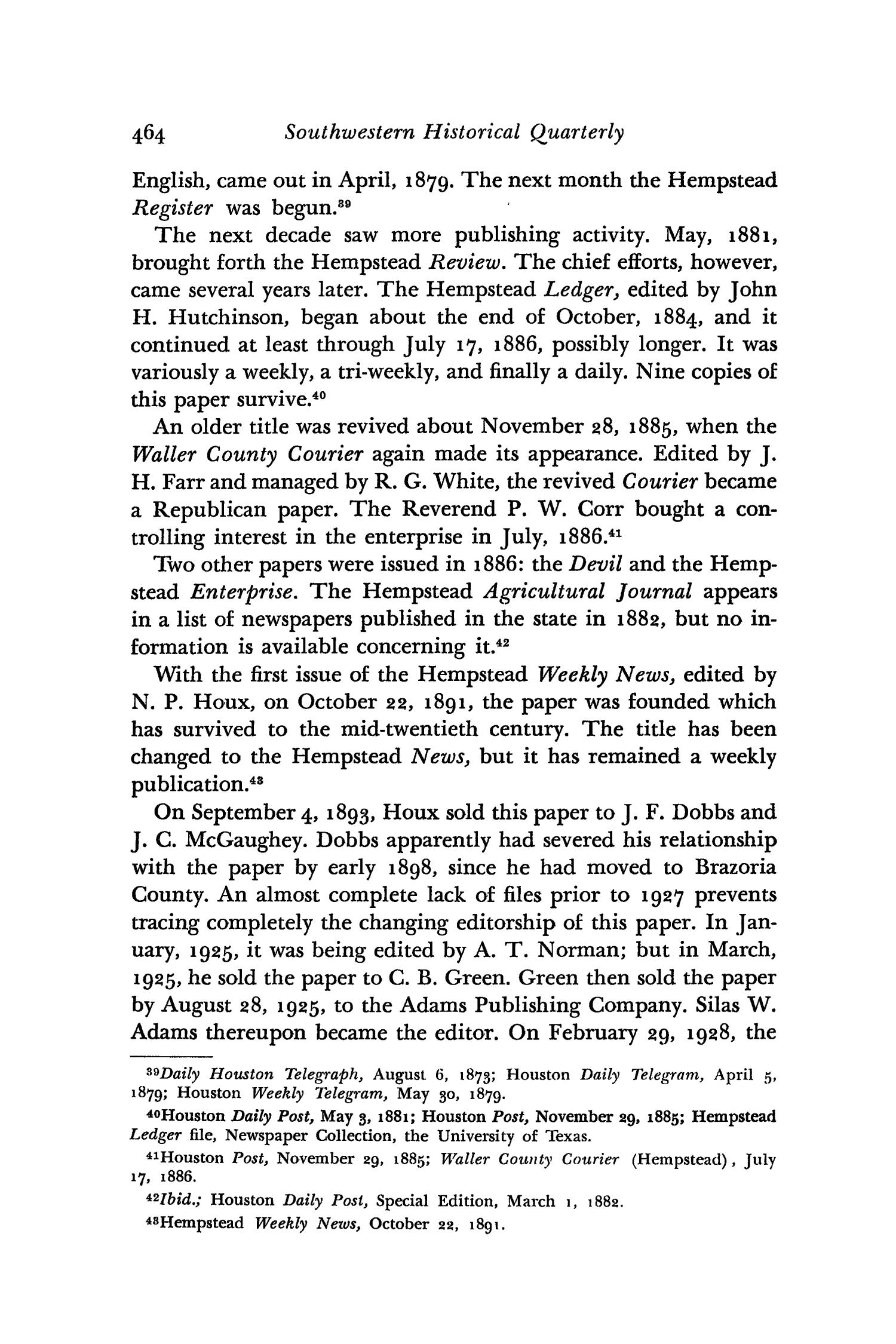 The Southwestern Historical Quarterly, Volume 59, July 1955 - April, 1956
                                                
                                                    464
                                                