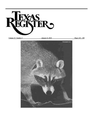 Primary view of object titled 'Texas Register, Volume 35, Number 2, Pages 141-298, January 8, 2010'.