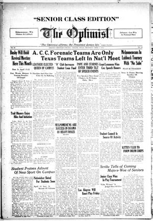 The Optimist (Abilene, Tex.), Vol. 21, No. 25, Ed. 1, Thursday, April 5, 1934