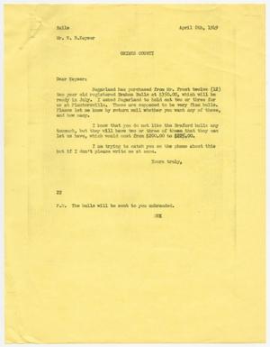 [Letter from D. W. Kempner to W. B. Keyser, April 8, 1949]