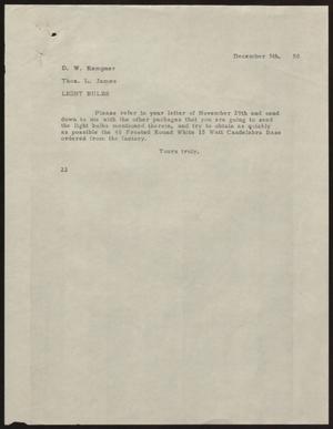 [Letter from D. W. Kempner to Thos. L. James, December 5, 1950]