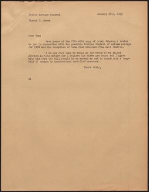 [Letter from D. W. Kempner to Thomas L. James, January 28, 1949]
