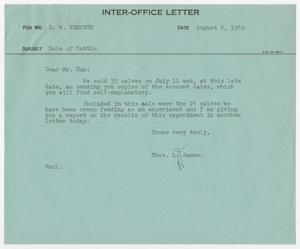 [Letter from T. L. James to D. W. Kempner, August 4, 1949]