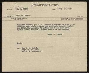 [Letter from T. L. James to G. A. Stirl, July 31, 1950]