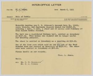 [Letter from T. L. James to G. A. Stirl, March 6, 1951]