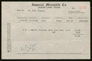 [Invoice for Peerless Two Cases of Petit Pois Peas Sold to D.W. Kempner]