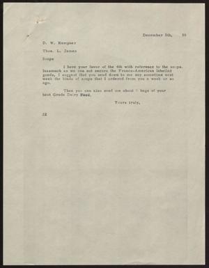[Letter from D. W. Kempner to T. L. James, December 5, 1950]