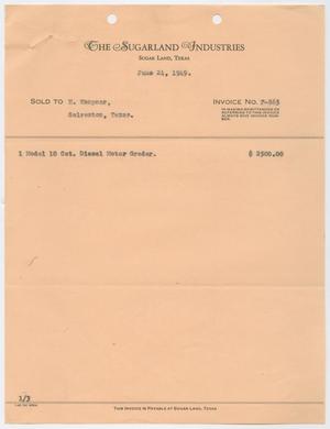 [Invoice for Diesel Motor Grader, June 24, 1949]