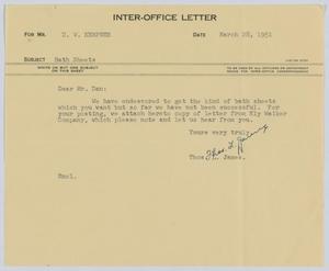 [Letter from T. L. James to D. W. Kempner, March 28, 1951]