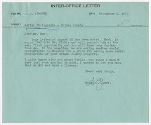 Primary view of object titled '[Letter from T. L. James to D. W. Kempner, September 2, 1949]'.
