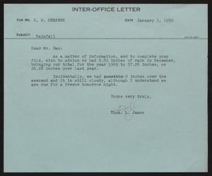 [Inter-Office Letter from T. L. James to D. W. Kempner, January 3, 1950]
