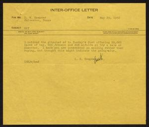 [Letter from I. H. Kempner, Jr., to D. W. Kempner, May 29, 1950]