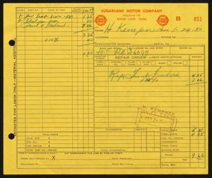 [Invoice for Pick-up Truck Repairs Sold to H. Kempner]