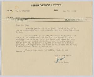 [Inter-Office Letter from T. L. James to D. W. Kempner, May 11, 1951]