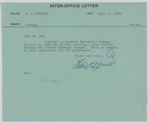 [Letter from T. L. James to D. W. Kempner, April 12, 1949]