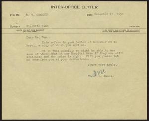 [Letter from T. L. James to D. W. Kempner, December 19, 1950]