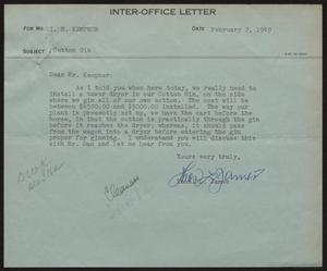 [Letter from T. L. James to I. H. Kempner, February 12, 1949]