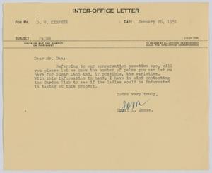 [Letter from T. L. James to D. W. Kempner, January 26, 1951]