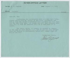 [Letter from T. L. James to D. W. Kempner, August 17, 1949]