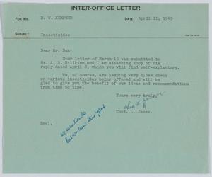 [Letter from Thos. L. James to D. W. Kempner, April 11, 1949]