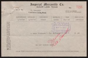 [Invoice for Four Cans of Nitrogen L for Soybeans Sold to H. Kempner]