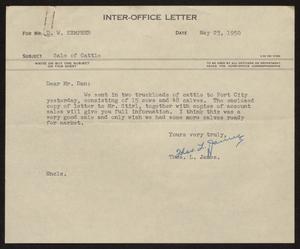 [Letter from T. L. James to D. W. Kempner, May 23, 1950]