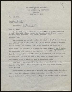 [Letter from William H. Rempel to Thomas L. James, October 23, 1951]