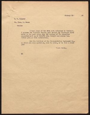 [Letter from D. W. Kempner to T. L. James, January 30, 1947]