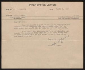 [Letter from Thos. L. James to D. W. Kempner, April 5, 1950]
