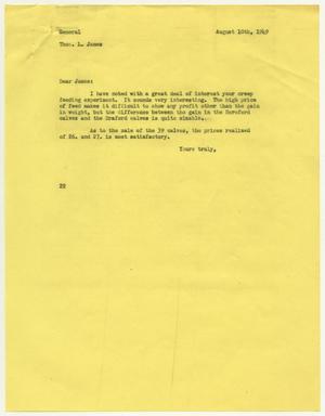 [Letter from D. W. Kempner to Thos. L. James, August 10, 1949]