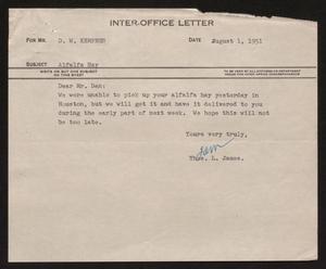[Letter from T. L. James to D. W. Kempner, August 1, 1951]