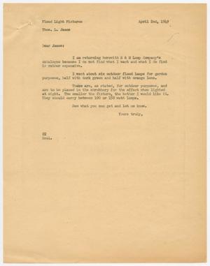 [Letter from D. W. Kempner to Thos. L. James, April 2, 1949]