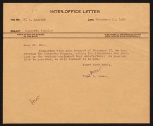 [Letter from T. L. James to D. W. Kempner, December 19, 1951]