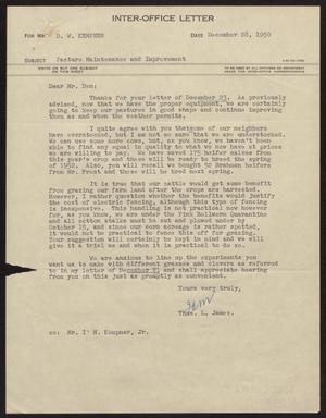 [Letter from T. L. James to D. W. Kempner, December 28, 1950]