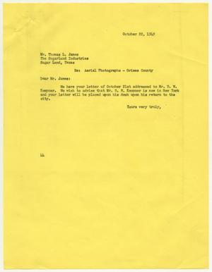 [Letter from A. H. Blackshear, Jr., to Thomas L. James, October 22, 1949]