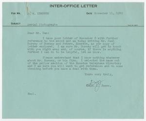 [Letter from T. L. James to D. W. Kempner, November 11, 1949]