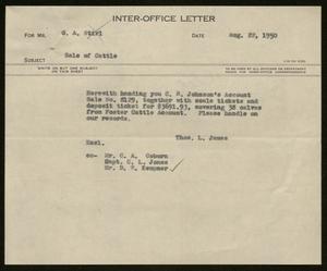 [Letter from T. L. James to G. A. Stirl, August 22, 1950]