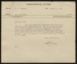 [Letter from T. L. to D. W. Kempner, August 1, 1950]