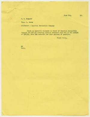[Letter from D. W. Kempner to Thos. L. James, July 8, 1949]
