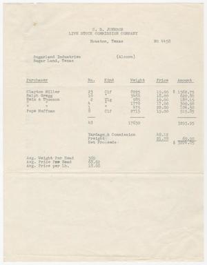 Primary view of object titled '[Invoice for Alcorn Cattle Account]'.