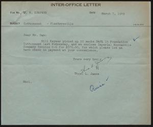[Letter from T. L. James to D. W. Kempner, March 7, 1949]