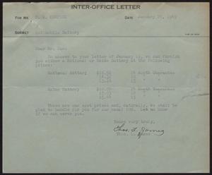 [Letter from T. L. James to D. W. Kempner, January 20, 1949]
