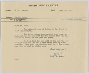 [Letter from T. L. James to D. W. Kempner, June 29, 1951]