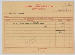 [Invoice for One Case of Hemblein Green Turtle Soup Sold to D. W. Kempner]