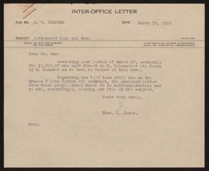 [Letter from T. L. James to D. W. Kempner, March 30, 1950]