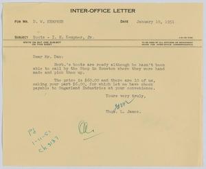 [Letter from T. L. James to D. W. Kempner, January 10, 1951]